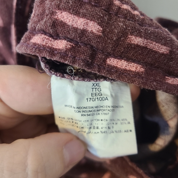 Old Navy Boho Linen Pants Tie Waist Maroon Plus Size XXL - Picture 3 of 8